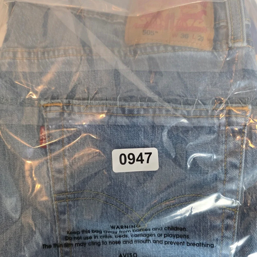 Levi's 505 Regular Fit Jeans Mens 36x29 34x29 Actual Med Wash Straight Leg Denim